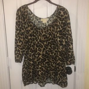 Michael Kors Plus Size Leopard Top